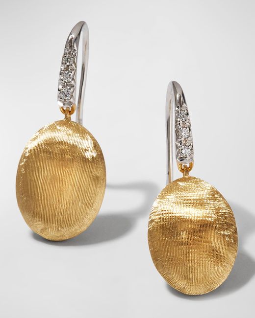 Marco Bicego Siviglia 18K Gold Hook Earrings with Diamonds