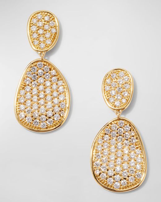 Marco Bicego 18K Gold Lunaria Pave Diamond Four Drop Earrings