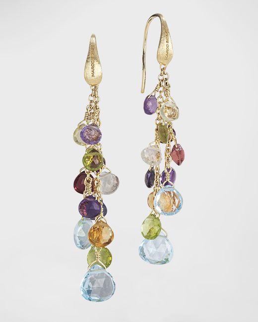 Marco Bicego 18K Gold Paradise Multi-Drop Earrings with Mixed Gems