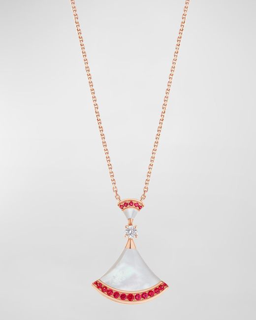 Bvlgari Divas Dream Mother-of-Pearl Necklace with Diamond and Rubies