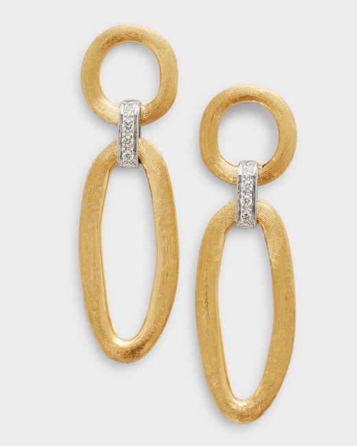 Marco Bicego Jaipur Link 18K White Gold Mixed Diamond Drop Earrings