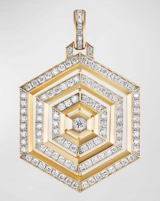 David Yurman Carlyle Pendant with Diamonds 18K Gold 44.5mm