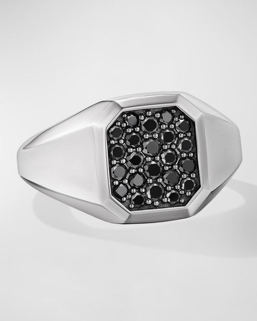 David Yurman Streamline Signet Ring with Diamonds 14mm