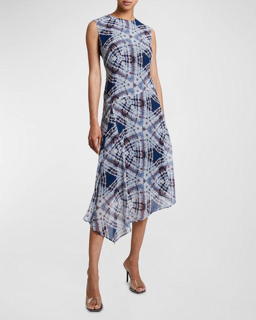 Santorelli Cecilia Asymmetric Abstract-Print Midi Dress