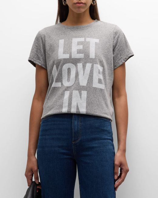 Cinq a Sept Let Love Short-Sleeve Slogan T-Shirt