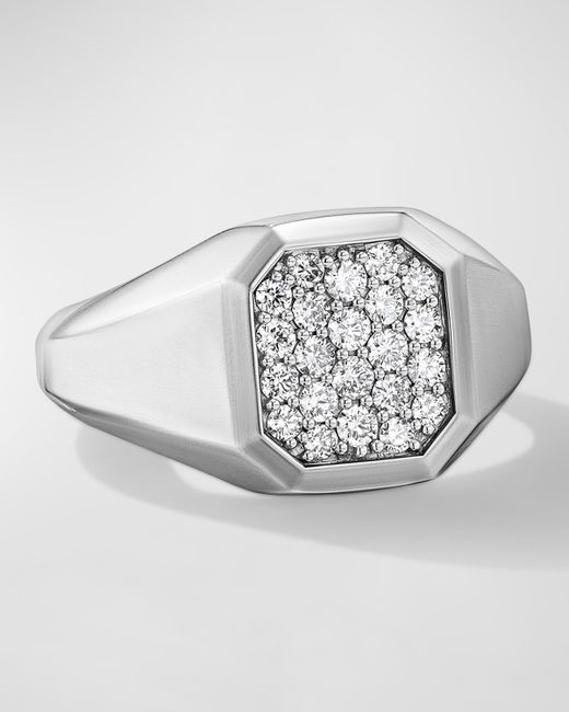 David Yurman Streamline Signet Ring with Diamonds 14mm
