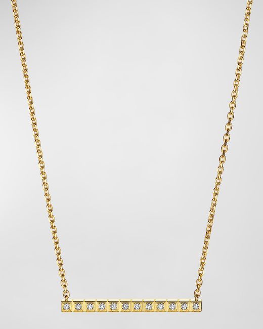 Chopard Ice Cube 18K Gold Diamond Bar Necklace