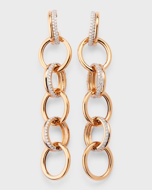 Walters Faith Thoby 18K Rose Gold and Diamond Multi Ring Dangle Earrings