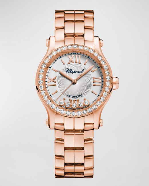 Chopard Happy Sport 18k Rose Gold Diamond Bracelet Watch