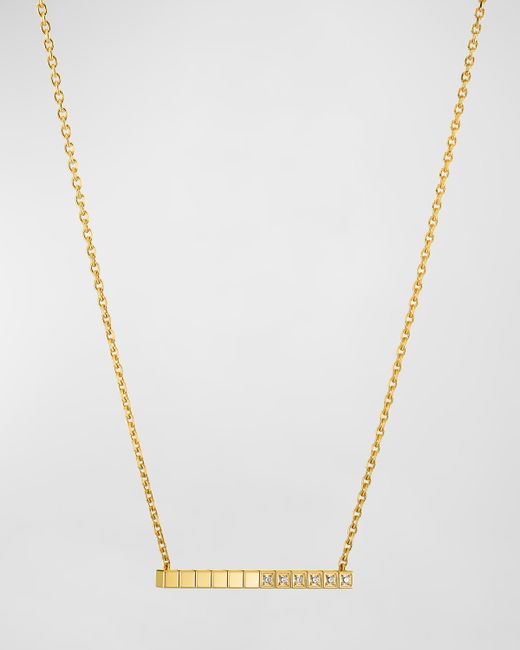 Chopard Ice Cube 18K Gold Diamond Bar Necklace