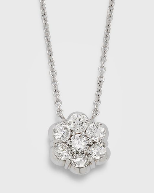 Bayco 18k Gold Flower Diamond Pendant Necklace
