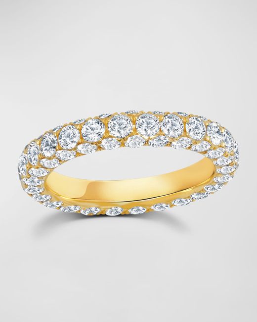 Graziela Gems 18k Gold 3-Side Diamond Band Ring
