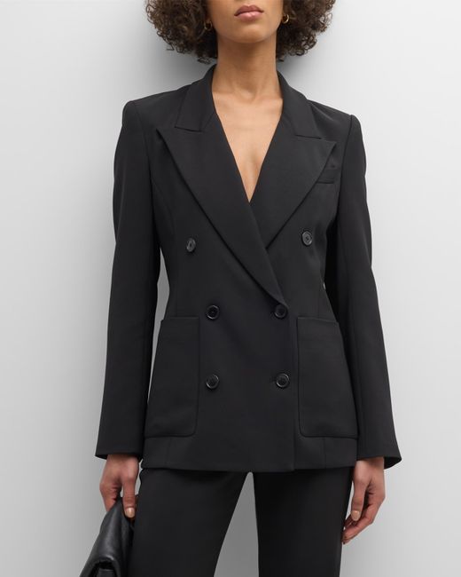 Argent Chelsea Double-Breasted Stretch Crepe Blazer