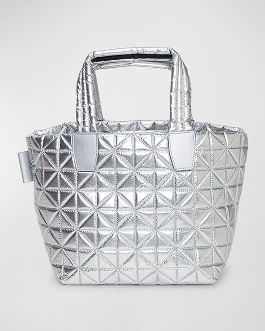 VeeCollective Small Quilted Metallic Tote Bag