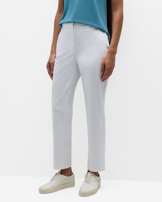 Eileen Fisher Petite High-Rise Cotton Ponte Ankle Pants