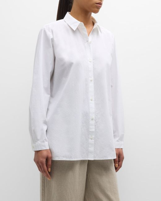 Eileen Fisher Garment-Washed Organic Cotton Poplin Shirt