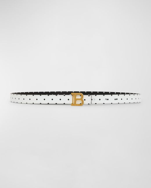 Balmain B-Monogram Polka-Dot Reversible Belt