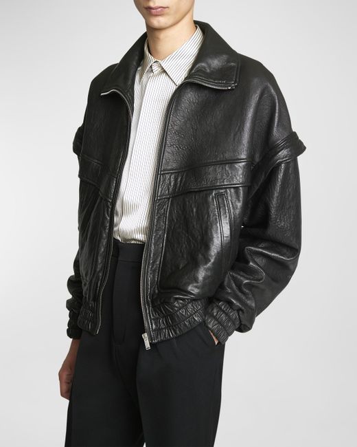 Saint Laurent 80s Leather Bomber Jacket