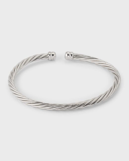 Jan Leslie Stainless Steel Cable Cuff Bracelet