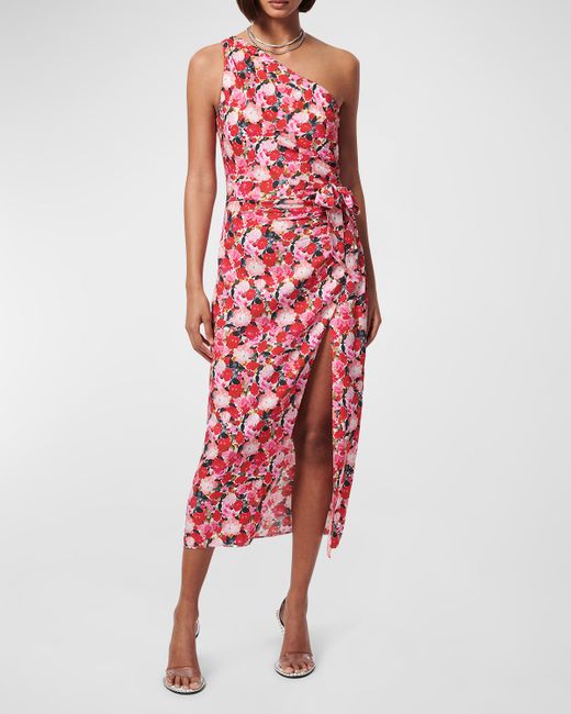 Cami Nyc Nanu One-Shoulder Faux-Wrap Midi Dress