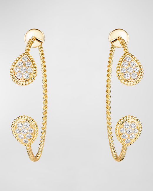 Boucheron Serpent Boheme Diamond Hoop Earrings Gold