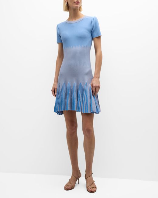 Emporio Armani Geometric Jacquard-Knit Godet Mini Dress