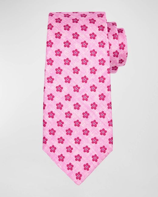 Kiton Silk Flower-Print Tie