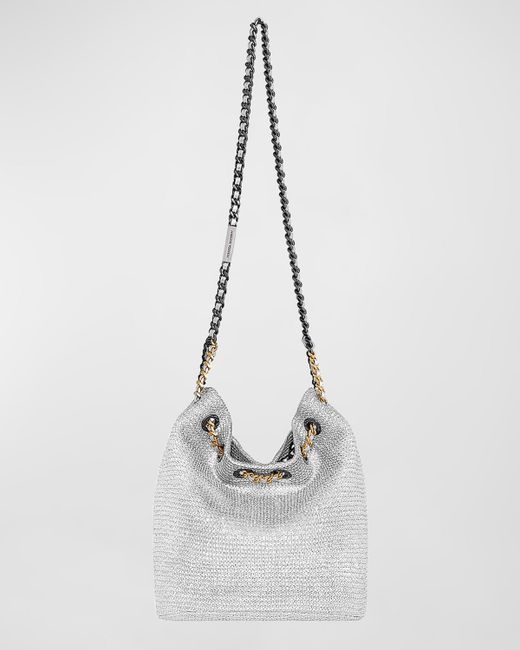Rebecca Minkoff Metallic Woven Chain Bucket Bag