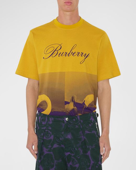 Burberry Logo and Swan Print T-Shirt