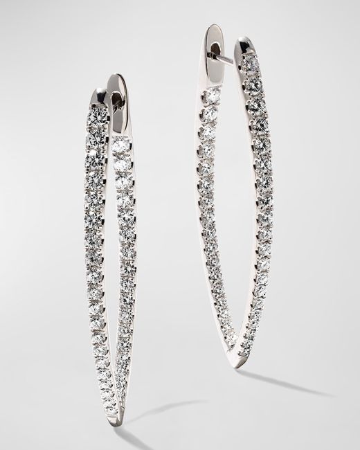 Memoire 18k Gold Diamond Imperial Hoop Earrings