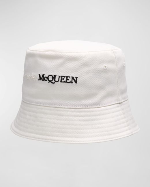 Alexander McQueen Cotton Bicolor Logo Bucket Hat