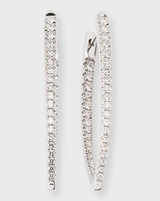 Memoire 18K White Gold Imperial Diamond Hoop Earrings