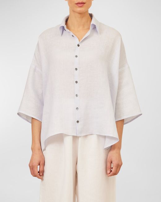 eskandar Wide A-Line Collar Shirt Mid Length