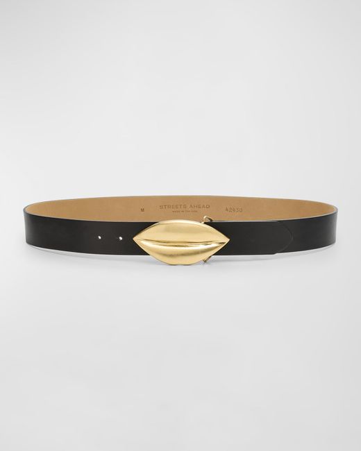 Streets Ahead Golden Lip Smooth Leather Belt