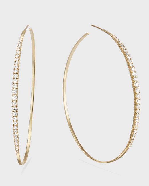 Lana Jewelry 14k Graduating Diamond Hoop Earrings 75mm