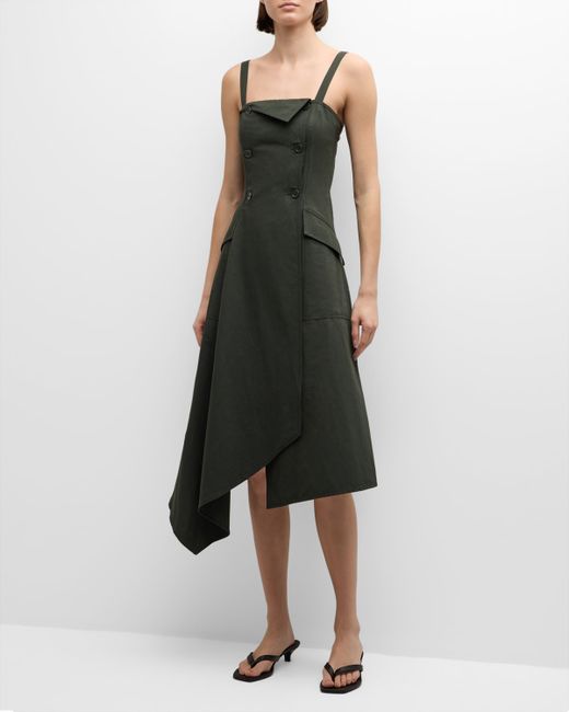 A.L.C. Scarlett Sleeveless Button-Front Midi Dress