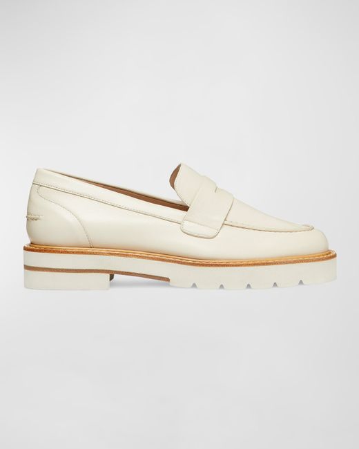 Stuart Weitzman Parker Leather Casual Penny Loafers