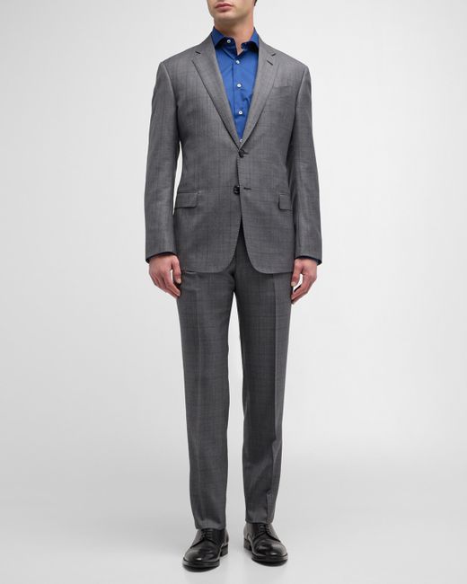 Giorgio Armani Windowpane Wool-Silk Suit