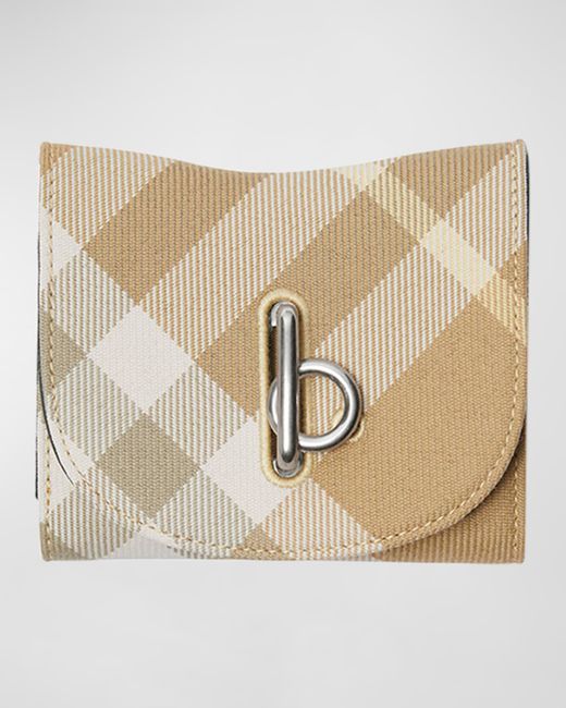 Burberry Rocking Check Leather Compact Wallet