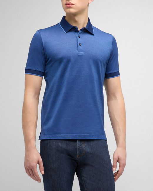 Canali Cotton Polo Shirt with Tipping