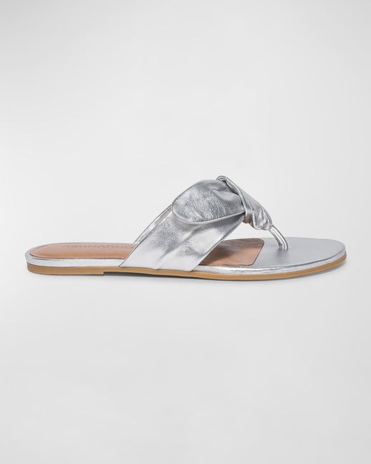 Bernardo Metallic Flat Thong Slide Sandals