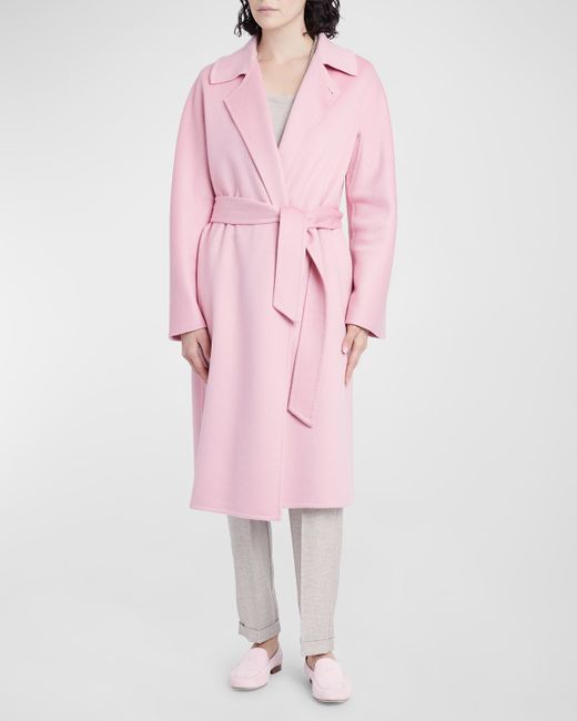 Kiton Belted Cashmere Long Wrap Overcoat