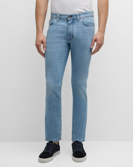 Brioni Slim-Fit Light Wash Denim Jeans