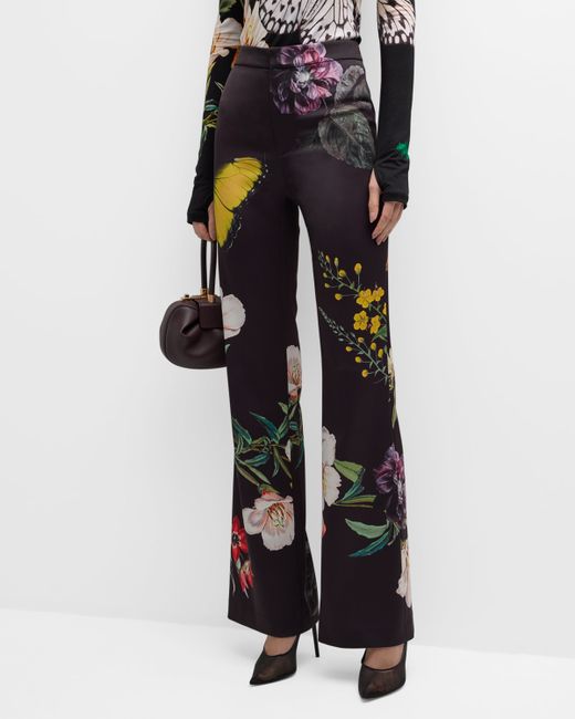 Alice + Olivia Ronnie High-Rise Straight-Leg Trousers