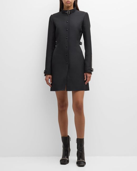 Courrèges Buckle Single-Breasted Twill Coat