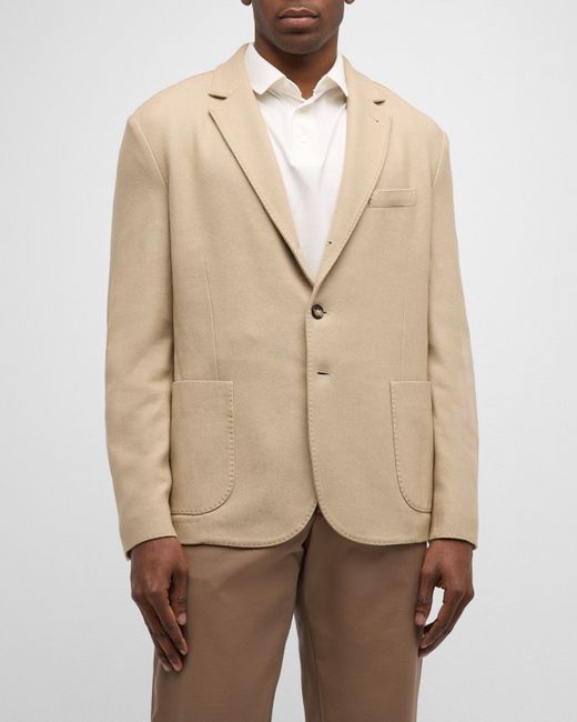 Loro Piana Houndstooth Two-Button Soft Jacket