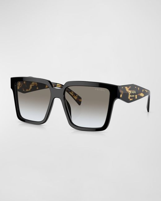 Prada Logo Acetate Plastic Square Sunglasses