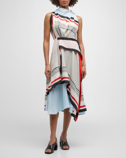 3.1 Phillip Lim NY Liberty Sleeveless Floral Draped Maxi Dress