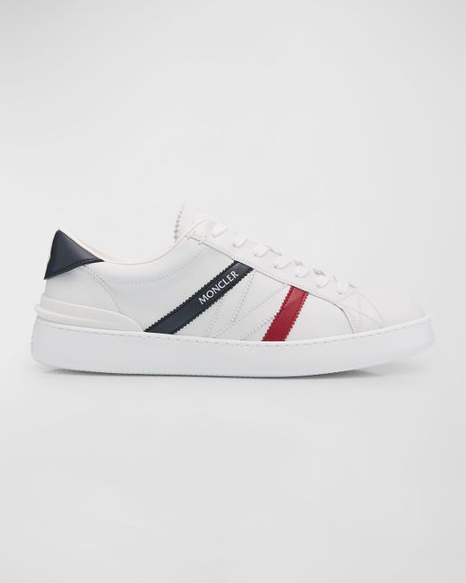 Moncler Monaco M Leather Low-Top Sneakers