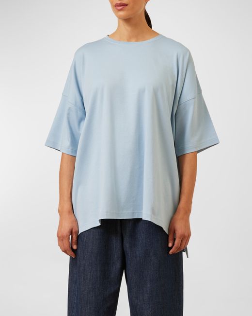 eskandar Short Sleeve Longer Back T-Shirt Mid Plus